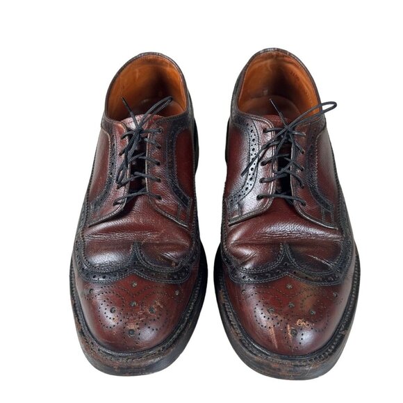 Vintage The Florsheim Shoe Custom Grade Burgundy Wingtip‎ Oxford - Men\'s Size 11 main image 8
